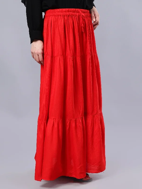 nabia-women-red-solid-flared-maxi-skirt