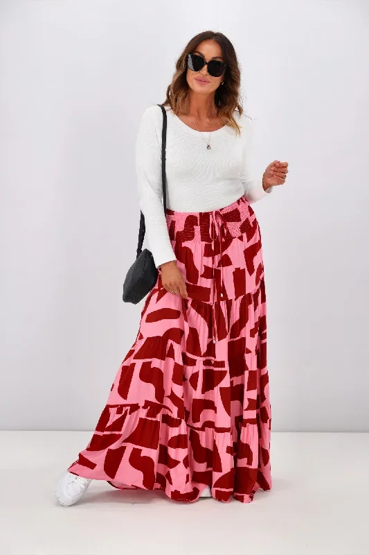 new-u-collection-pink-geo-print-maxi-skirt