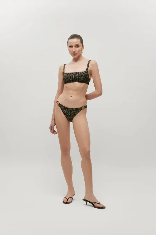 Ninette Bikini / Black textured shiny