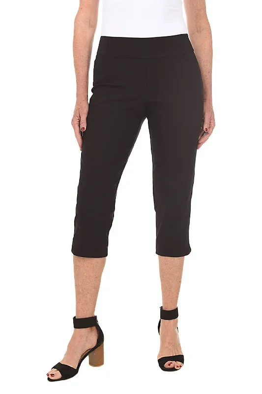 Solid Pull-On Capri Pants