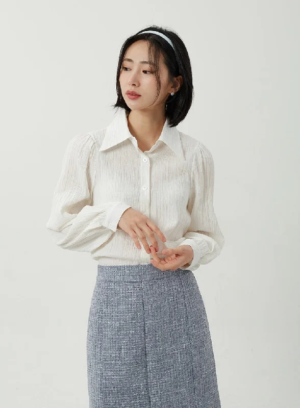 Pinstripe Pattern Blouse OJ311