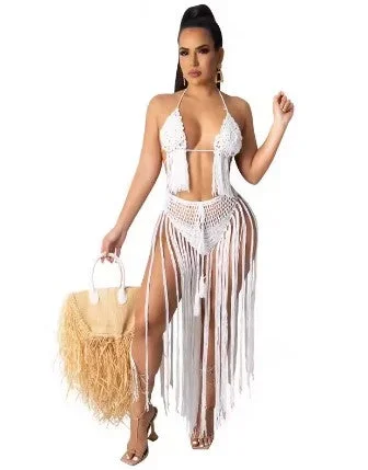 Plus Size Cancun Crochet 2 piece set - White