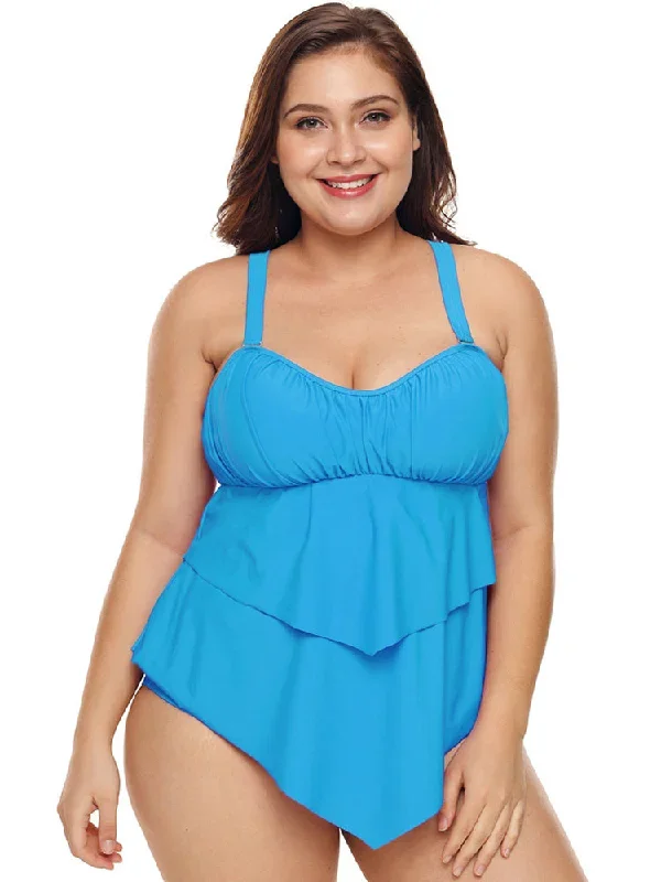 plus-size-solid-color-lotus-leaf-hem-split-two-piece-swimsuit