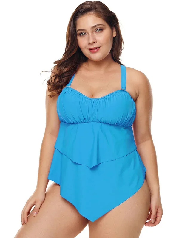 plus-size-solid-color-lotus-leaf-hem-split-two-piece-swimsuit