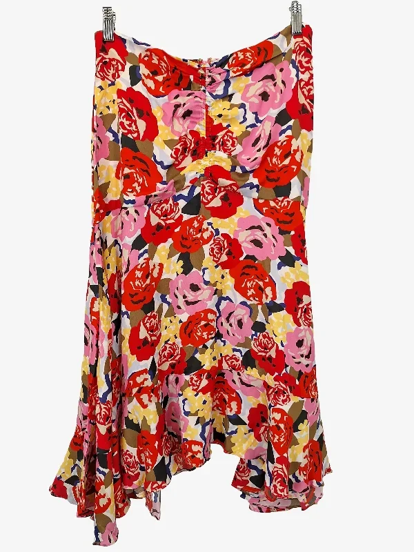 Rebecca Vallance Summer Print Gathered Midi Skirt Size 12