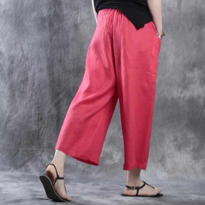 red-wide-leg-pants-plus-size-linen-pants-elastic-waist