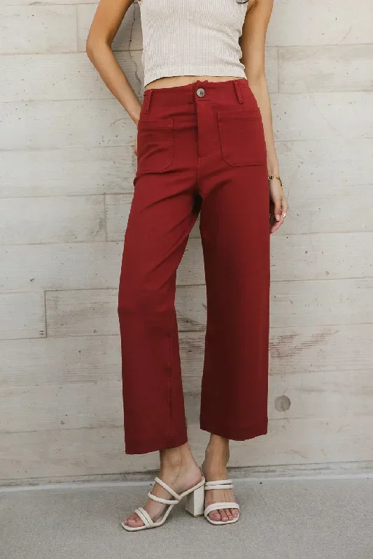 Sadie Wide Leg Pants in Brick