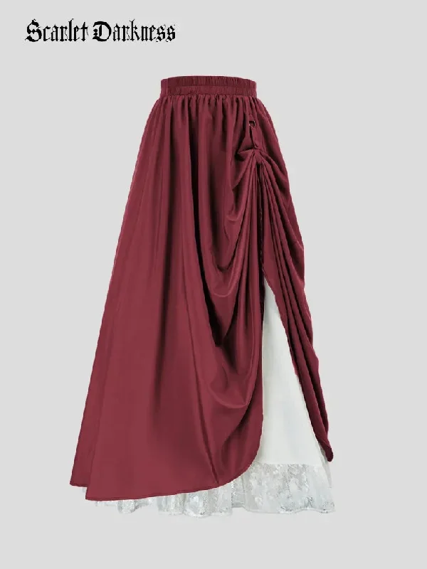 scarlet-darkness-women-renaissance-elastic-waist-double-layer-lace-hem-long-skirts-1