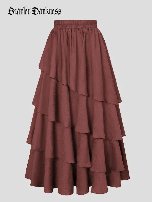 scarlet-darkness-women-skirts-renaissance-swing-skirt-elastic-waist-4-layer-flared-a-line-skirt