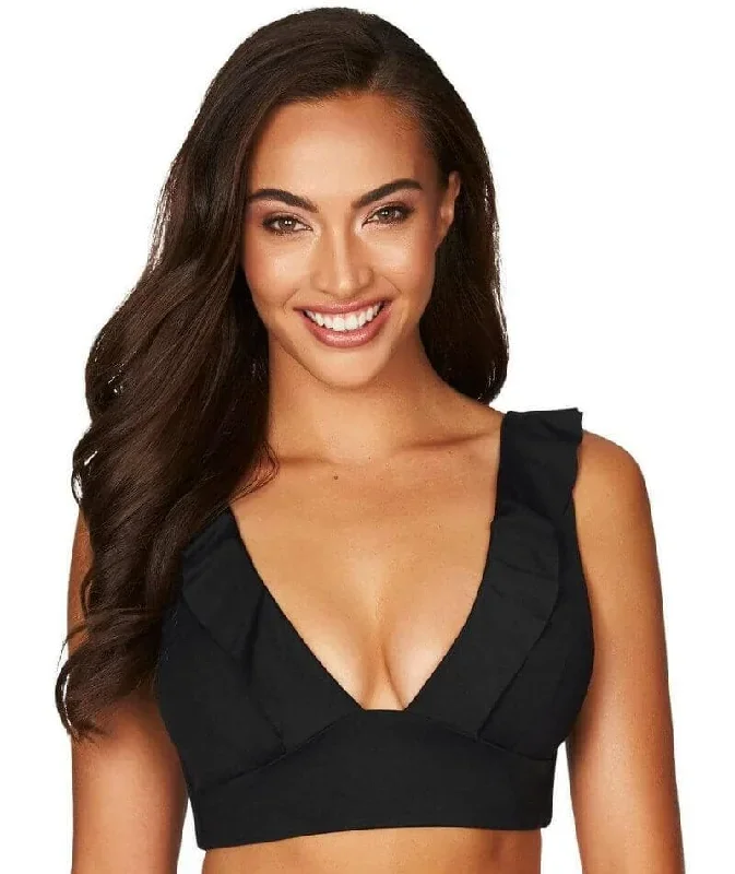 Sea Level Essentials Frill Bikini Top - Black