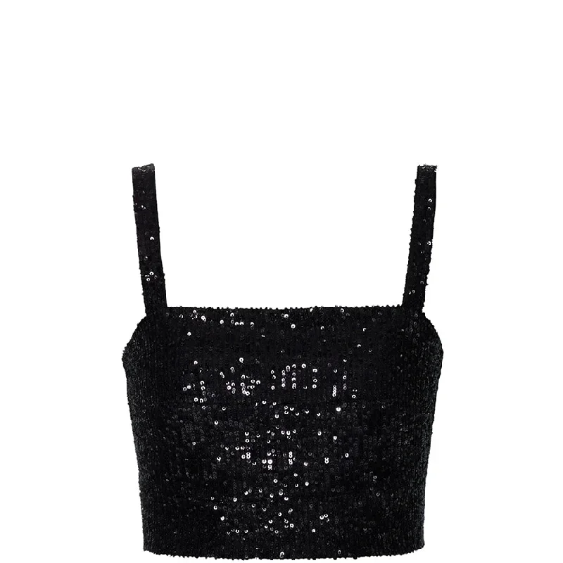 SEQUIN TOP ""OBSIDIAN"" IN BLACK