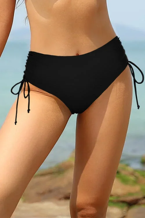 Ruched High Waisted Bikini Bottom