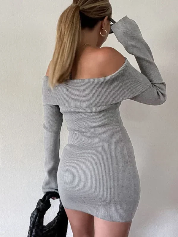 solid-off-shoulder-ribbed-short-dress