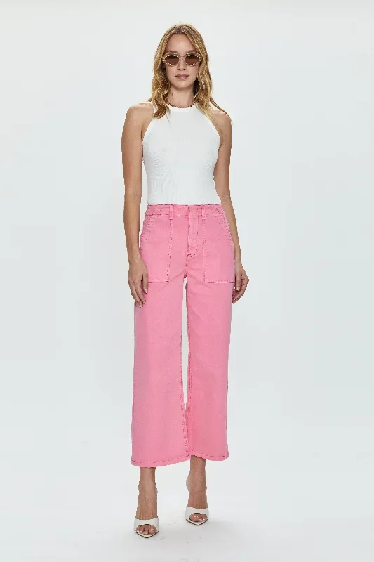 Sophia Wide Leg Trouser - Peony Pink