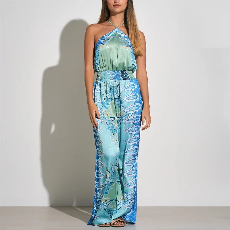 Jumpsuit Halter Tie Neck