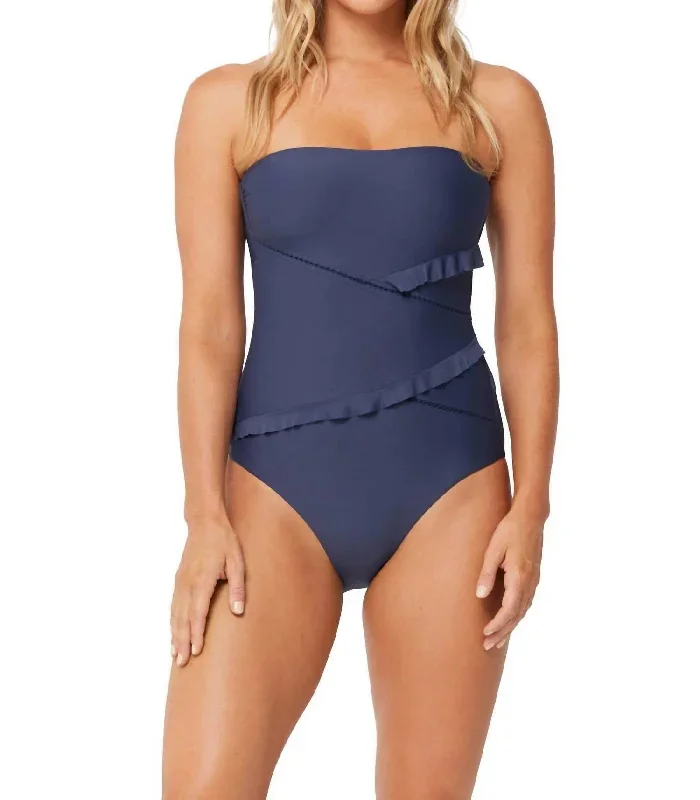 Spliced Bandeau One Piece In Nightfall