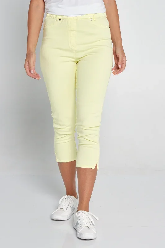 Stefani Capri Pants - Lemon