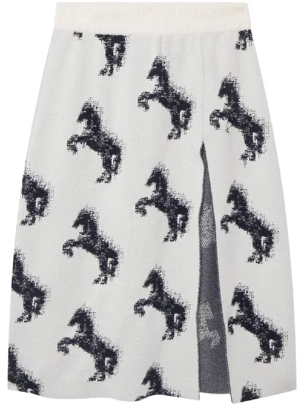 Pixel Horse Wool Jaquard Skirt