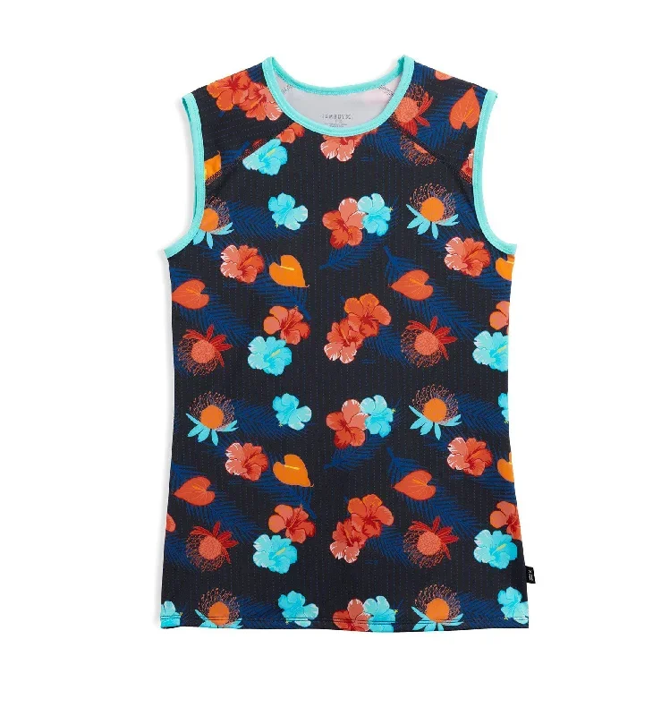 Swim Tank LC - Blue Aloha Print