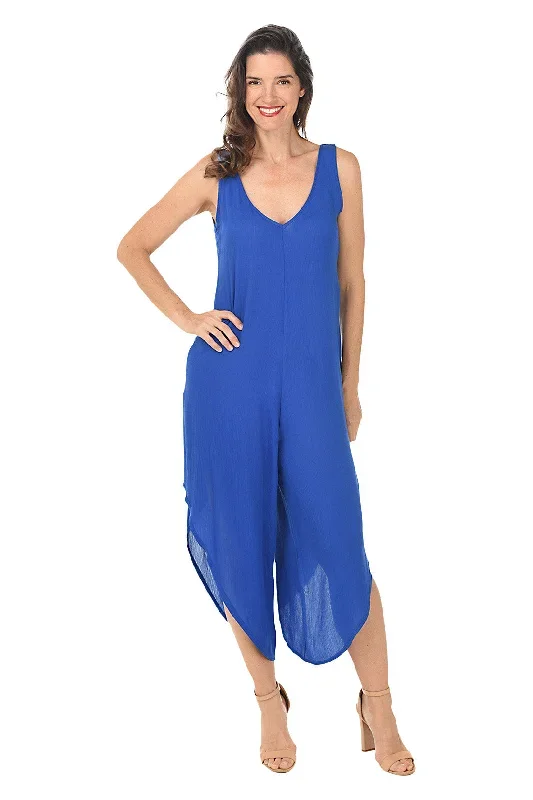 Gauze Sleeveless Wide Leg Jumpsuit