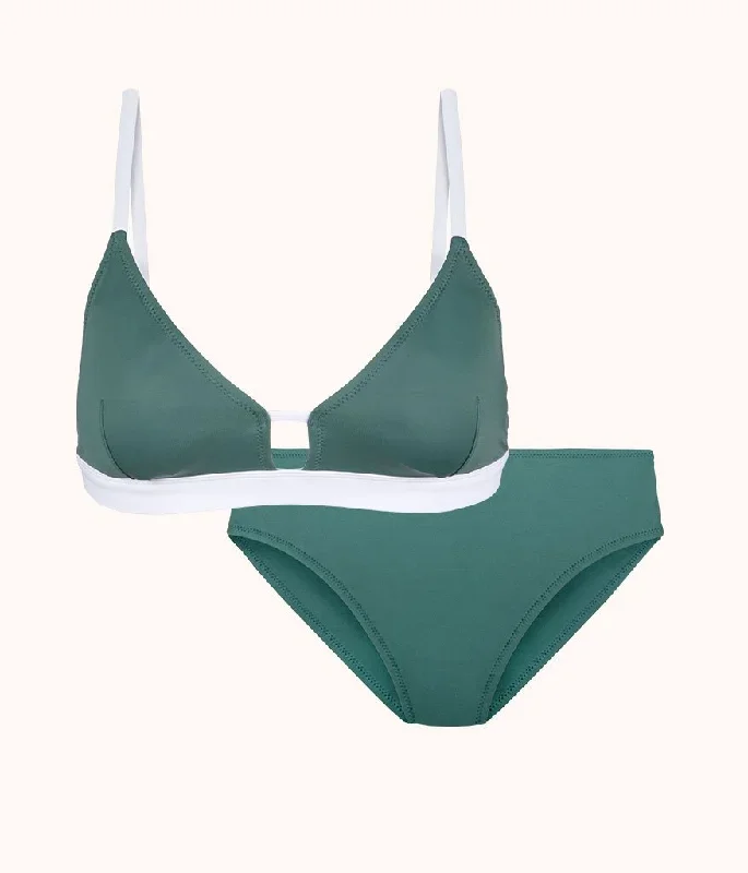 The Bralette & High Waist Swim Bundle: Harbor Green