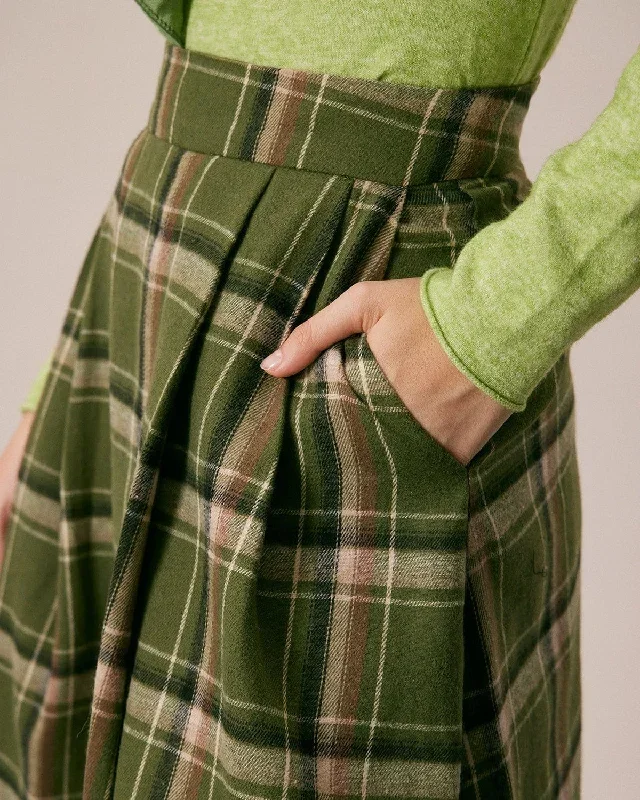 the-green-natural-waisted-plaid-midi-skirt