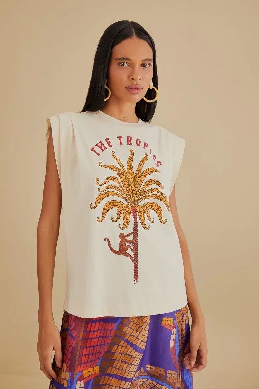 The Tropics Pleat Organic Cotton T-Shirt