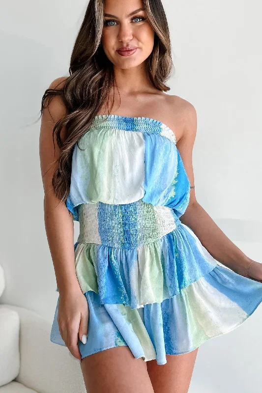 trendy-in-tulum-strapless-ruffled-romper-dress-blue-multi