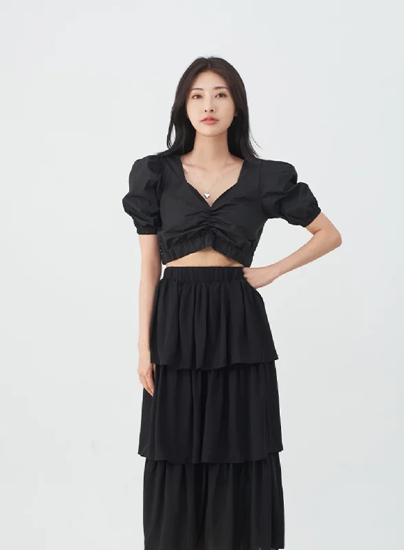 v-neck-cropped-banded-blouse-ij23