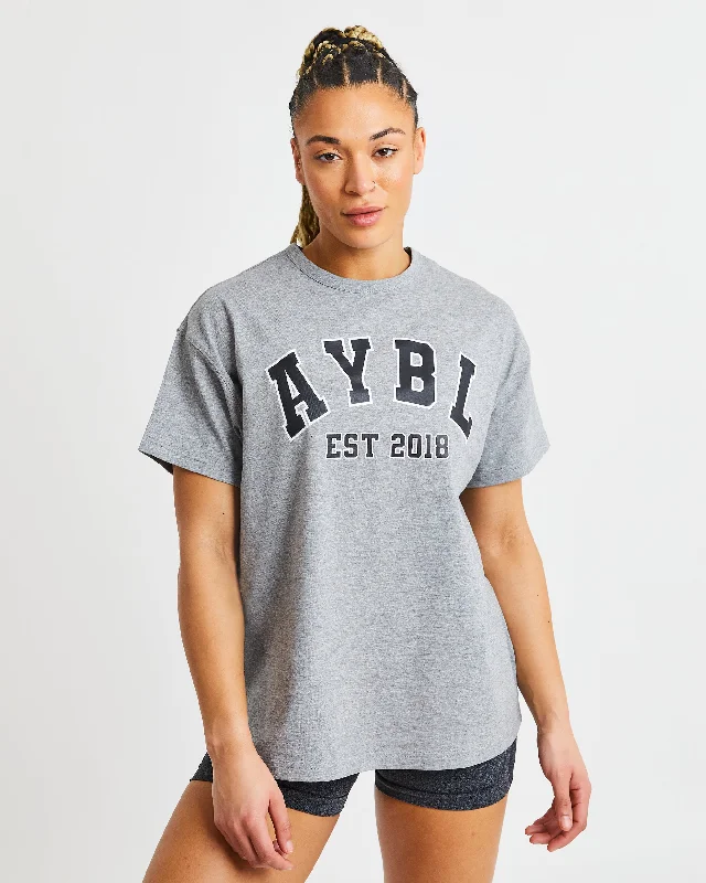 Varsity Oversized T Shirt - Heather Grey