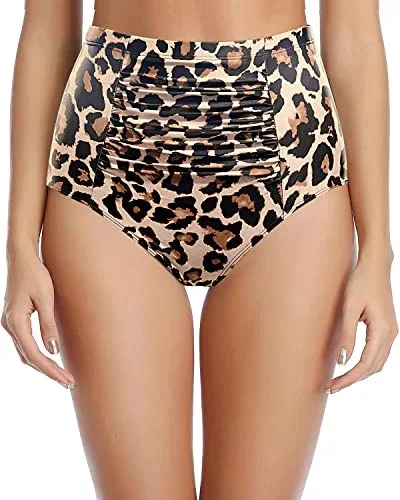 Women's High Waisted Tummy Control Bikini Bottom Bathing Suit Bottom