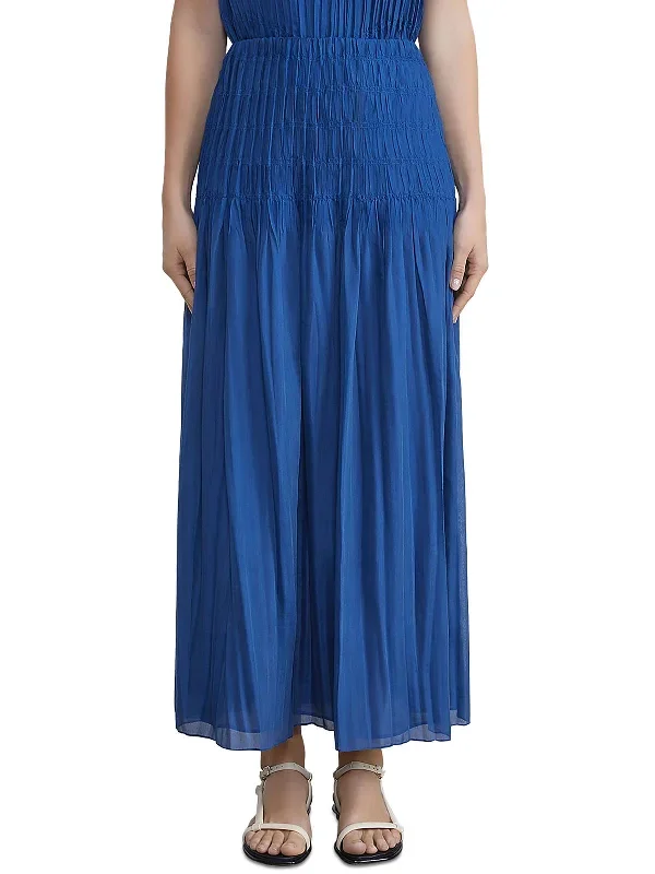 Womens Smocked Long Maxi Skirt