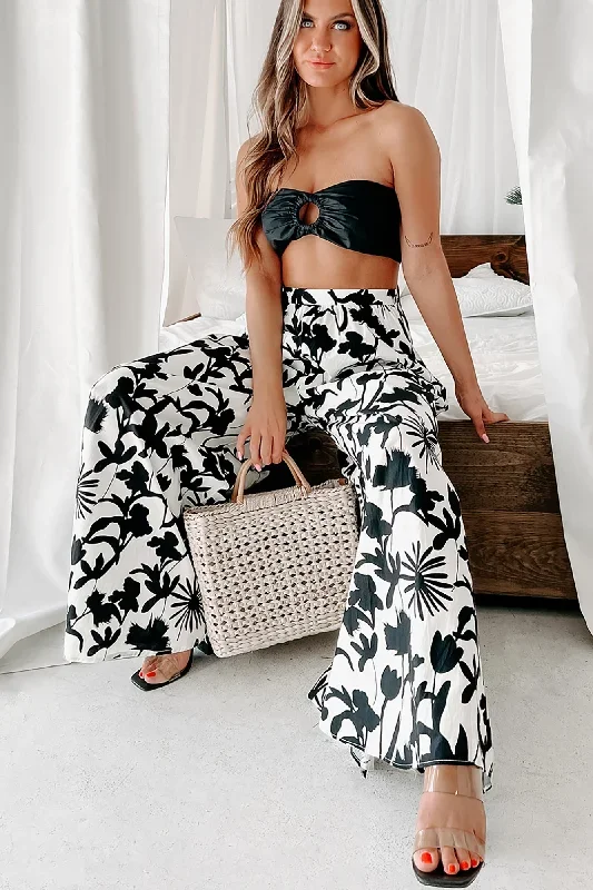 Your Dream Girl Two Piece Floral Pant Set (Black/Ivory)